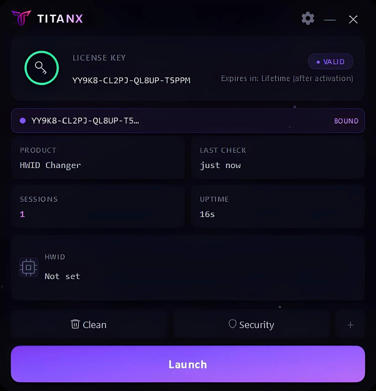 TITANX HWID Spoofer скриншот 1