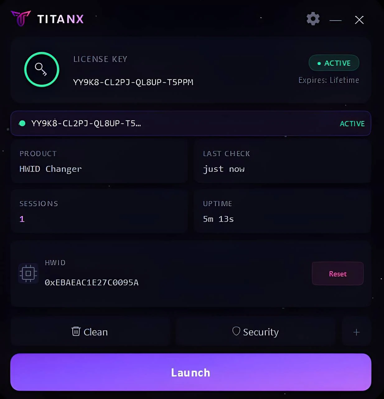 TITANX HWID Spoofer скриншот 2