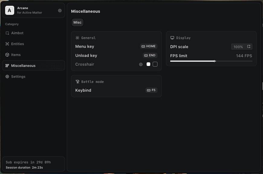 ARCANE cheat for Active Matter