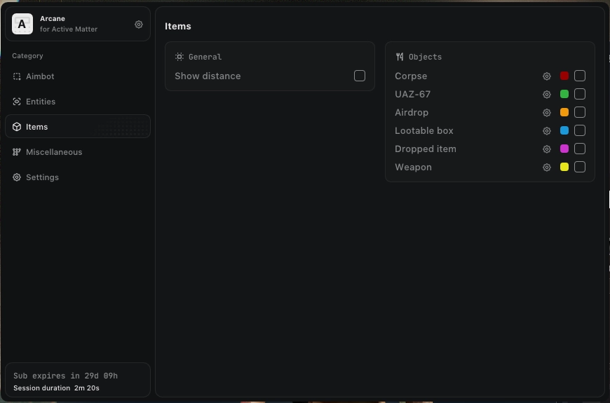ARCANE cheat for Active Matter