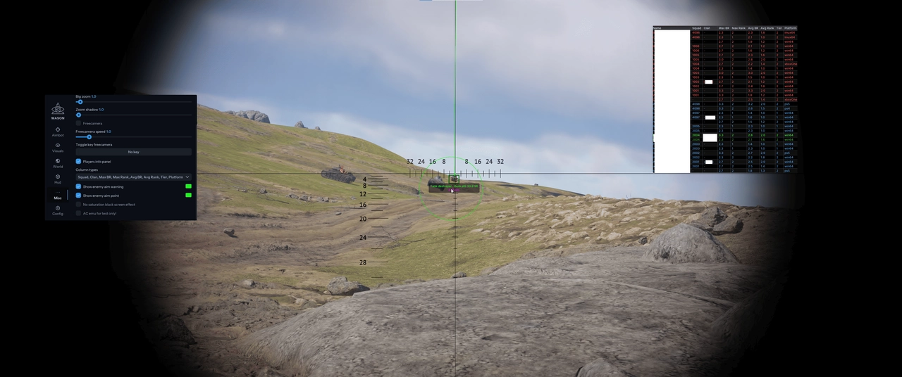 MASON INTERNAL cheat for War Tundra