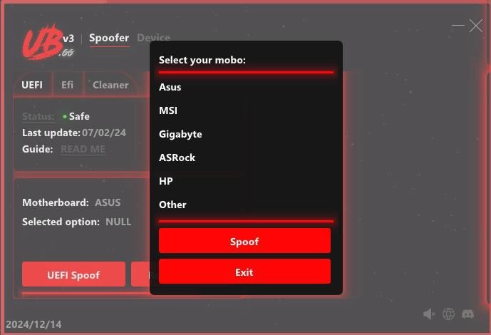 UBGG cheat for HWID Spoofer