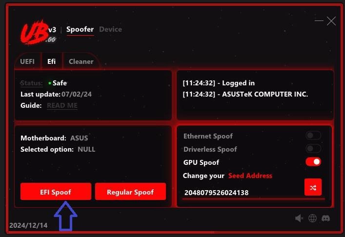 UBGG cheat for HWID Spoofer