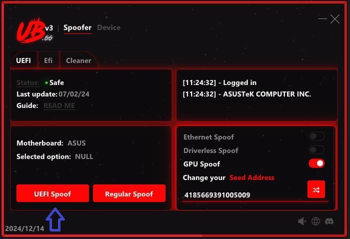 UBGG cheat for HWID Spoofer