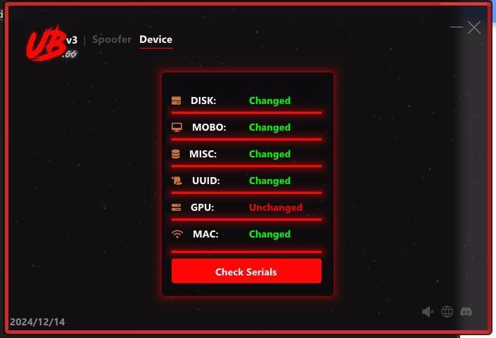 UBGG cheat for HWID Spoofer