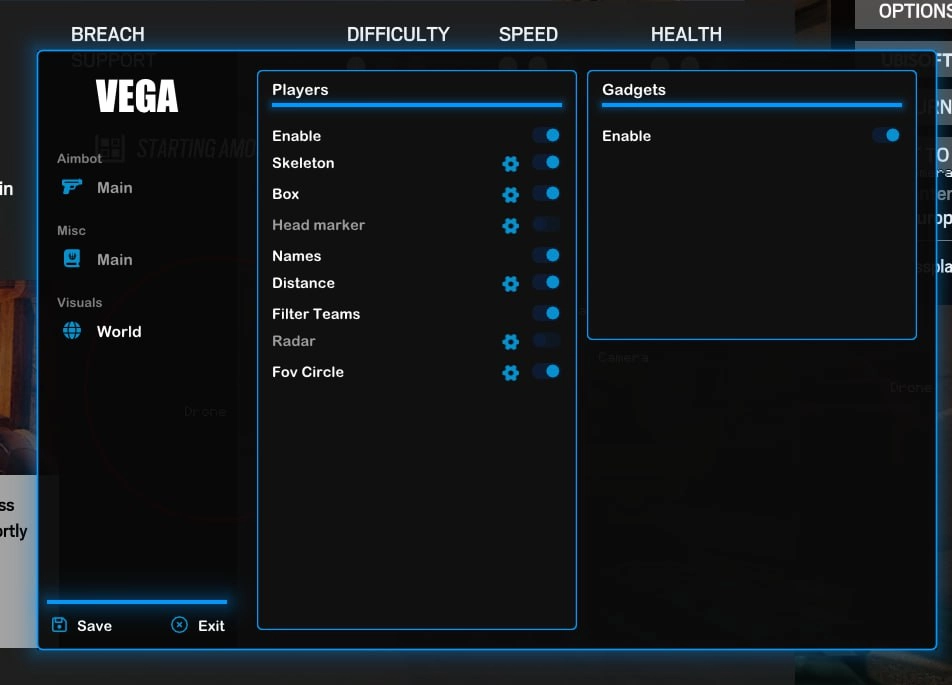 VEGA cheat for Rainbow Six Siege