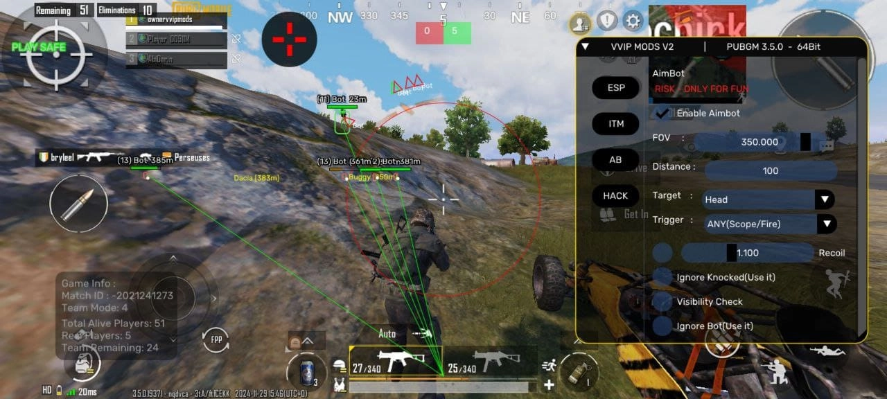 VIP cheat for PUBG Mobile